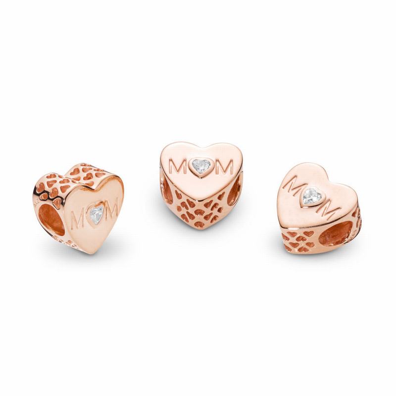 Pandora Rose™ Mother Heart Charm Ireland - Pandora Rose/Cubic Zirconia - 347865RQH